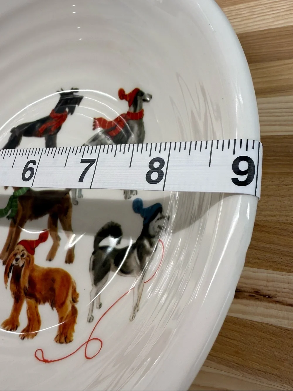 Ceramica Cuore Italy Winter Dogs Pasta Soup Bowl 9